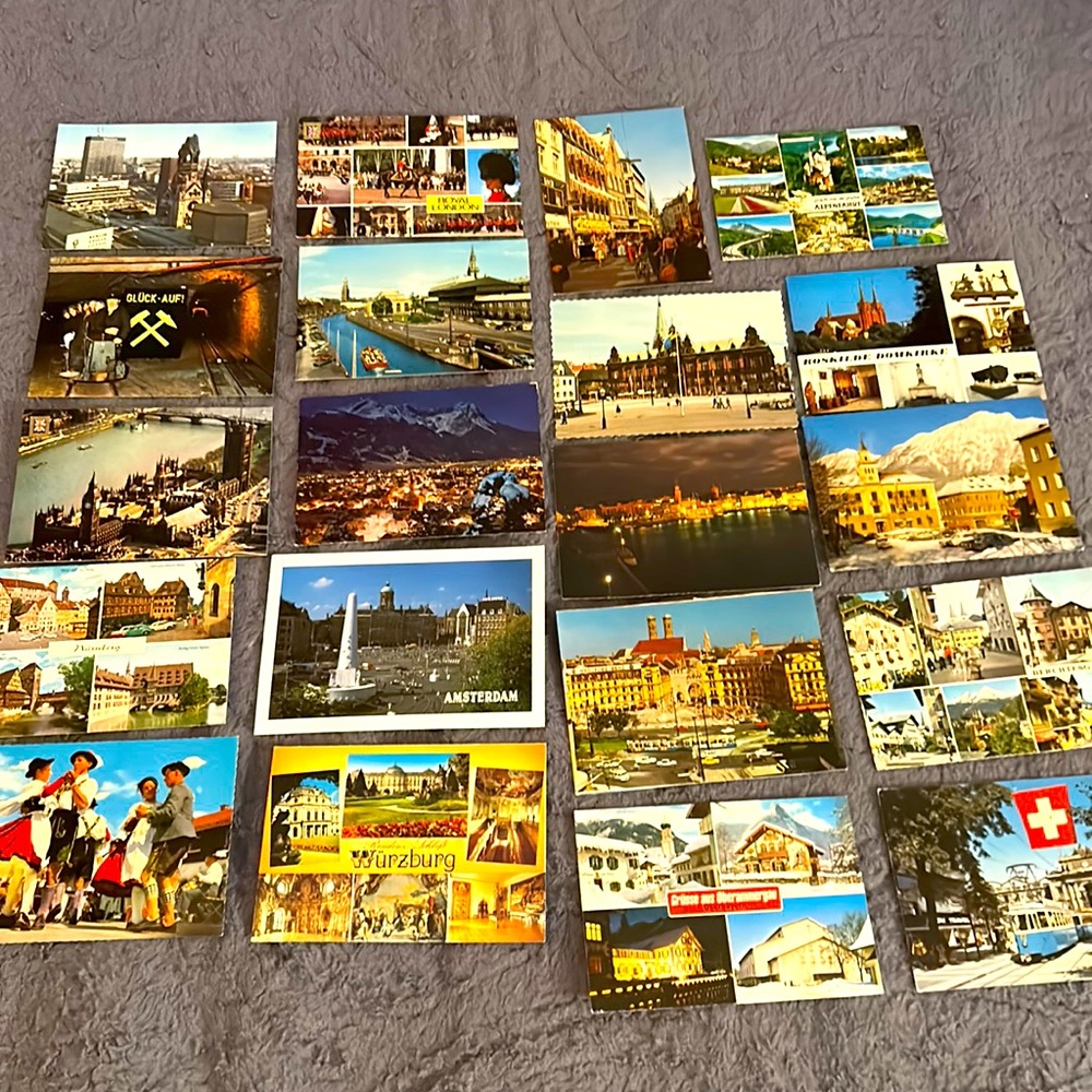 20 unused postcards from around the world